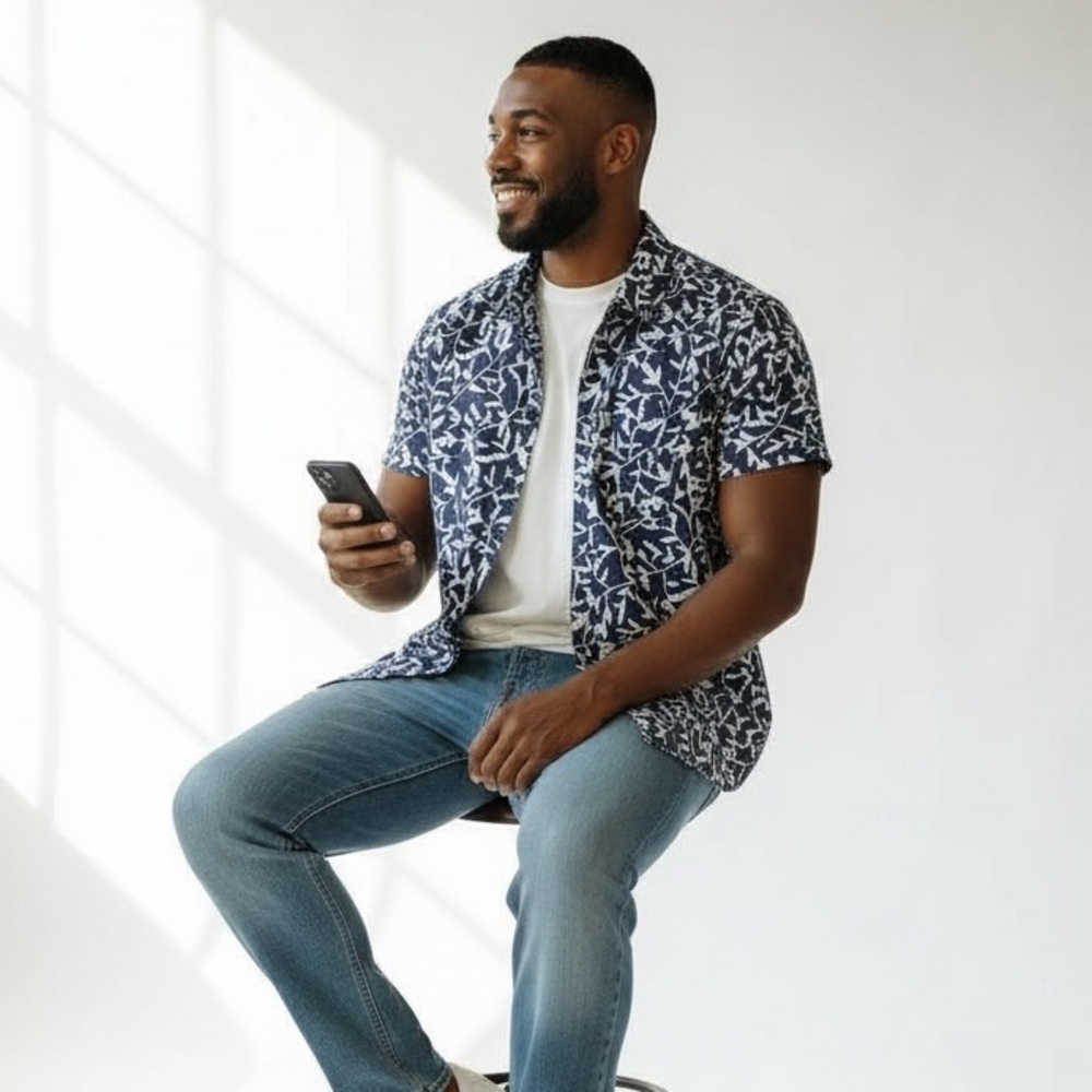 Amazon Essentials Floral Print Button Down Shirt